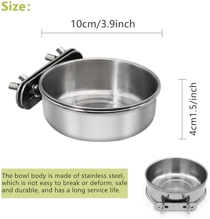 Bird Feeding Dish Cups Stainless Steel, 4 Pack, Small