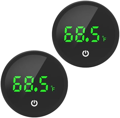 QZQ Fish Tank Thermometer Aquarium Thermometer Wireless Touch Stick Digital Aquarium Thermometer LED Display ±1°F for Monitoring The Fish Tank Aquarium Temperature Accessories (2 Pack Black)