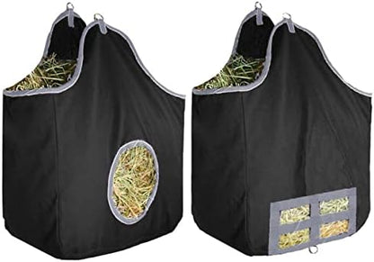 Derby Originals Large 24 OZ Canvas Horse Hay Bag 2 Sided Combo Design X Wide Gusset and 6 Month Warranty
