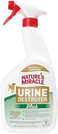 Nature's Miracle Urine Destroyer Plus for Dogs, Enzymatic Formula for Severe Dog Stains, 32 oz