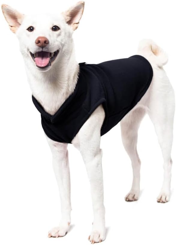 Gooby Fleece Vest Dog Sweater, Black, Medium