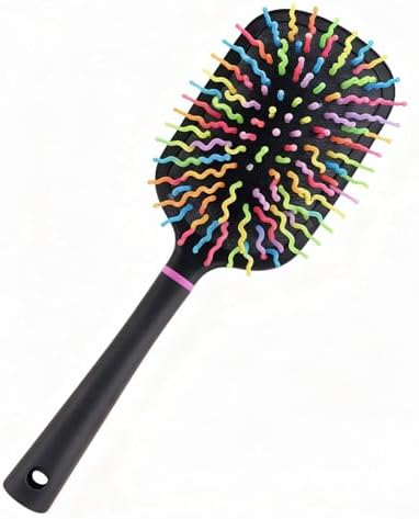 Tough Rainbow Bristle Mane/Tail Brush Rainbow Paddle Mane and Tail Brush Air Cushion Comb Detangler Plastic Forky Comb for Horses