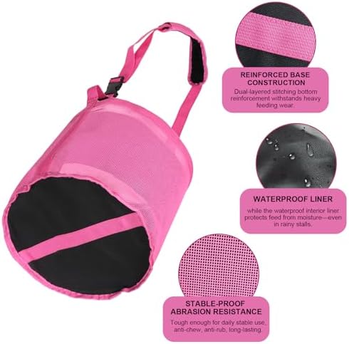 Heavy Duty Durable Waterproof Horse Feed Bag with Adjustable Strap