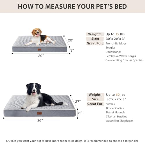 WNPETHOME Orthopedic Waterproof Dog Bed Medium for Comfy Sleeping