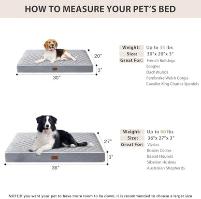 WNPETHOME Orthopedic Waterproof Dog Bed Medium for Comfy Sleeping