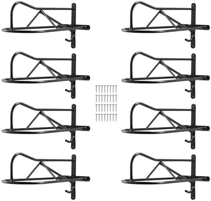 VEVOR Wall Mount Saddle Rack, 27.3 x 16.3 x 12.5 in, 8 Packs Horse Saddle Rack with Pad Bar, Portable Saddle Stand for English & Western Saddle, Horse Tack Storage for Equestrian Garden, Black