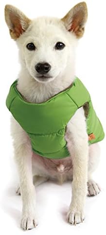 Gooby Padded Vest Dog Jacket, Solid Green, Medium