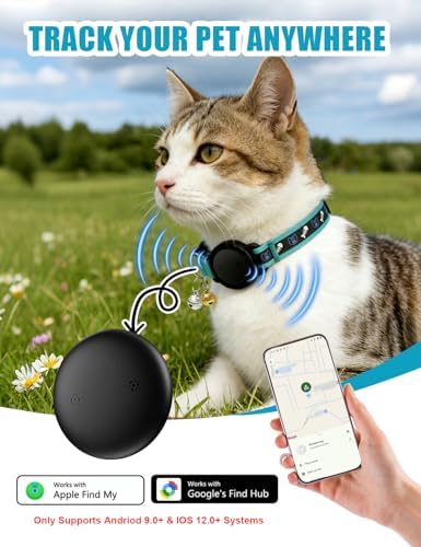 GPS Cat Tracker Collar (Android & iOS), Real-Time Activity Tracking Blue