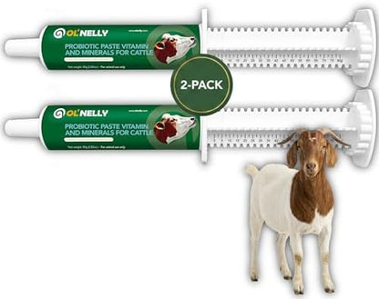 Ruminant Probiotic Paste for Cattle & Goats | Prebiotic + Probiotic | 6 Strains, 12B CFU | Digestive, Rumen & Immune Support - Pack of 2-80G Each
