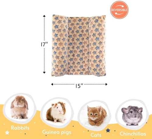 Rabbit Bed with Pillows, Dual-Sided 17"x15" Washable Lounger Pad