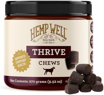 Hemp Well Thrive Chews for Dogs, Organic Hemp, Everyday Omegas, Skin Coat Support