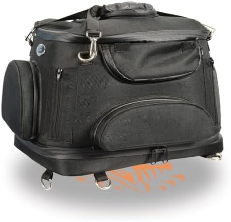 Milwaukee Performance MP8103 Large Black Heavy Duty Textile Motorcycle Pet Carrier Sissy Bar Bag - One Size