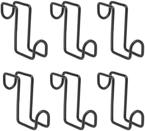 6pcs 4 Inch Tack Hook, Heavy Duty Metal Over Rail Tack Hook for Hanging Horse Bridles,Buckets(Black)