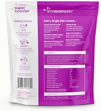 smallbatch Freeze Dried Dog Treat or Topper with Probiotics, Turkey 7oz
