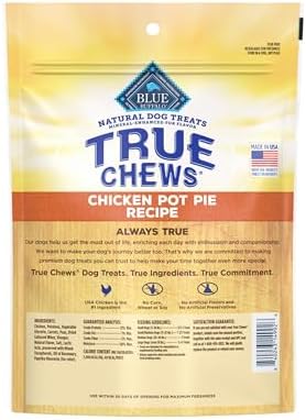 Blue Buffalo True Chews Dog Treats Made in the USA with Natural Ingredients Chicken Pot Pie, (Pack of 6)
