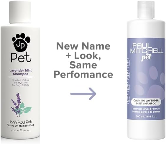 Paul Mitchell Pet Calming Lavender Mint Shampoo, Botanical-Infused Dog Shampoo, 16.9 fl oz
