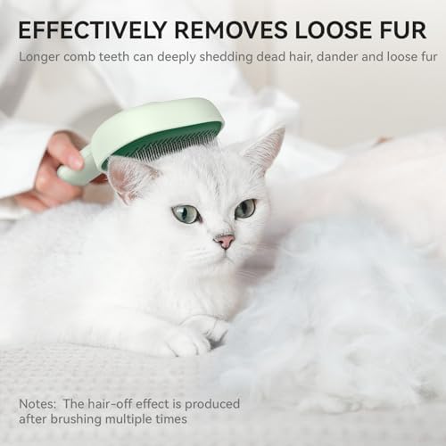 aumuca Cat Brush for Shedding, Cat Brushes for Indoor Cats, Horses Grooming Deshedding Brush for Dog Kitten Horse Massage Removes Loose Fur, Forest Green