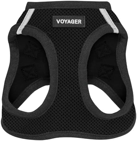 Voyager Step-in Air Dog Vest Harness - Black/Black Trim, Small