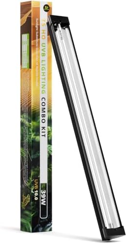 T5 10.0 UVB Reptile Light Fixture Combo Kit 39W 34'', with UV Sensor Card