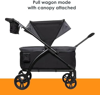 Baby Trend Expedition 2-in-1 Push or Pull Wagon with Canopy, Madrid Black