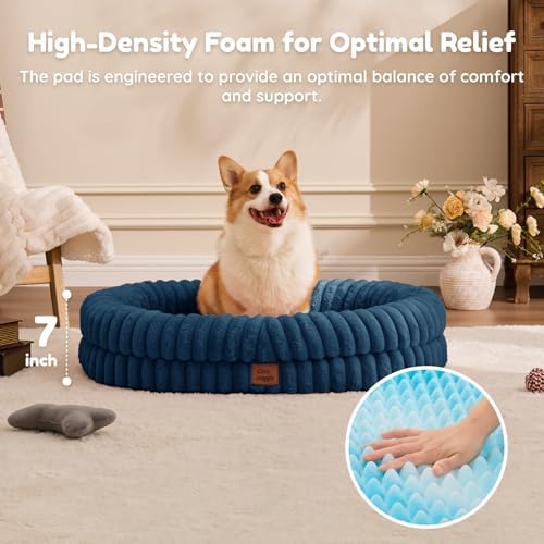 ChiXnuggle Orthopedic Dog Bed, Washable Cover, Faux Fur Bolster Pet Couch