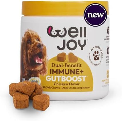 WellJoy Immune Dog Supplement + Vitamin E, Astaxanthin, GutBoost, 90ct