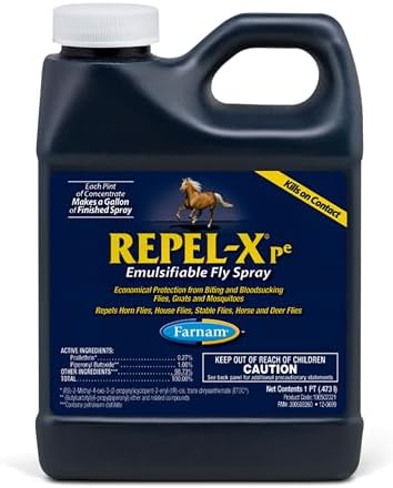Farnam Repel-X pe Concentrated Fly Spray for Horses & Dogs, 16 Ounces