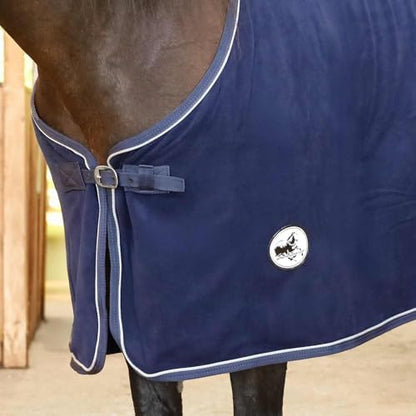 Jeffers Elite Fleece Cooler Blanket for Horses, 84" – Contoured Moisture Wicking Horse Cooler, Lightweight Breathable Fleece Horse Cover for Layering, Travel, Grooming & All Year Round Use - Navy