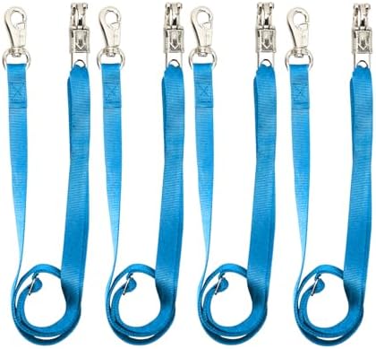 4PCS Cross Ties,Heavy Duty Adjustable Nylon Cross Ties for Horse Horse Trailer Tie with Panic Snap and Bull Snap,Adjustable Length from 44.5-78.5 Inch,Blue