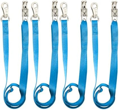 4PCS Cross Ties,Heavy Duty Adjustable Nylon Cross Ties for Horse Horse Trailer Tie with Panic Snap and Bull Snap,Adjustable Length from 44.5-78.5 Inch,Blue