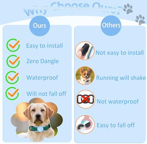 Waterproof Airtag Holder for Dog Collar, Light Blue, 1 Pack