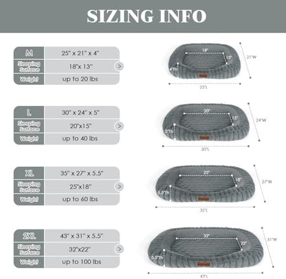 Orthopedic Dog Bed, Memory Foam Bolster Bed for Small Dogs