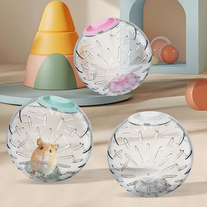 7.9 inch Hamster Ball, Exercise Toys, Running Clear Plastic Balls, Large Space, Easy to Clean, Portable Cage, for Small and Medium Hamsters, Syrian Dwarf Hamster, Green