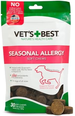 Vet's Best Seasonal Allergy Soft Chews for Dogs, Soothes Dog, 30 Day Supply