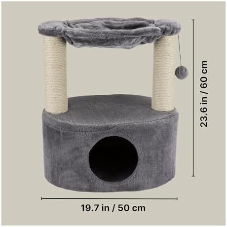 TRIXIE Baza Grande 23.6-in Cat Tree with Condo and Hammock, Gray
