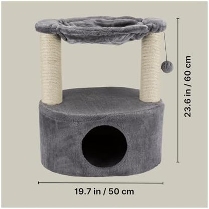 TRIXIE Baza Grande 23.6-in Cat Tree with Condo and Hammock, Gray