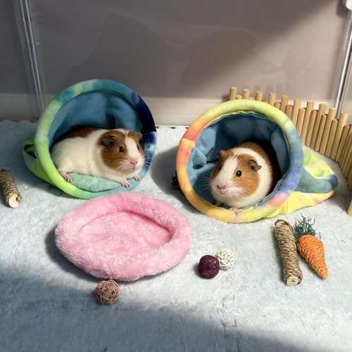 kathson 2PCS Guinea Pig Snuggle Sack,Soft Fleece Pet Sleep Sack Bag Hideout