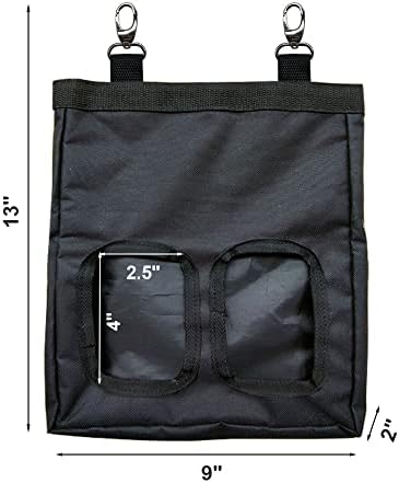 RIOUSSI Guinea Pig Hay Feeder, Hanging Rabbit Hay Feeder Bag. PureBlack
