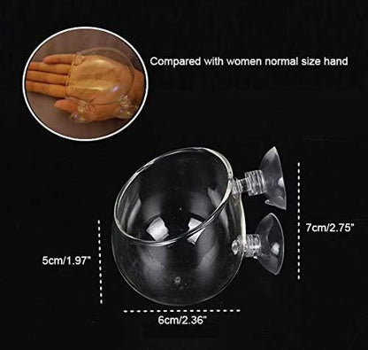 Aquatic Plant Holders Bonsai Pots Clear Aquarium Tanks Bare-Bottom Tanks Shrimp Glass Pots Fish Tanks with 2 Suckers for Home Fish Aquarium Furniture Decor 2 Pcs