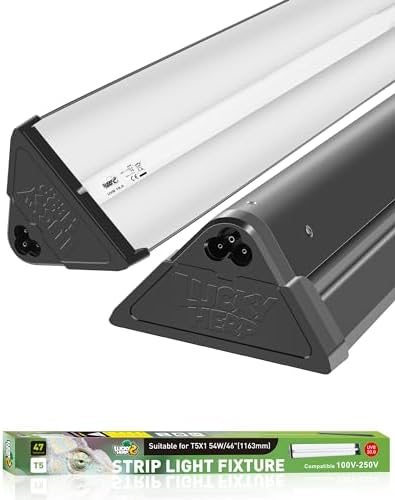 LUCKY HERP T5 Reptile Light Fixture Combo Kit 54W (New Upgrade), UVB Reptile Light Fixture with Desert UVB 10.0 46" Fluorescent Tube, UVA UVB Reptile Light for Lizard, Bearded Dragon, Tortoise