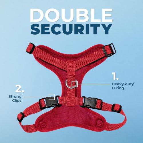 Voyager Step-in Lock Dog Harness - Red, Medium