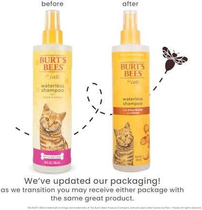 Burts Bees for Pets Waterless Cat Shampoo Spray, 10 Fl Oz, 2-Pack