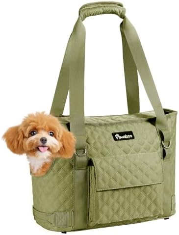 Pawaboo Dog Purse Carrier for Small Dogs with Pocket,Up to 11Lbs