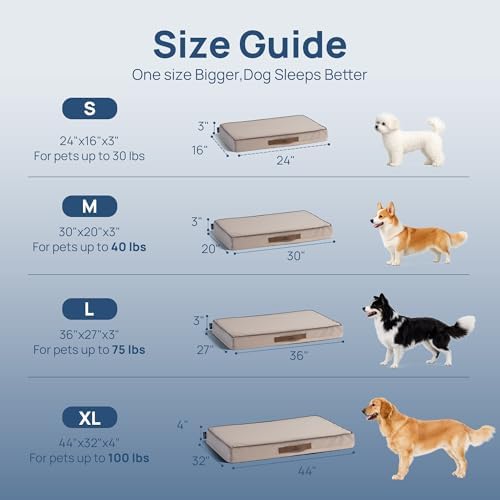 Cooling Dog Bed for Small, Medium Dogs & Cats, 24 x16 Inch Orthpedic Cooling Mat Pet Beds with Removable Washable Cover, Breathable Egg Crate Foam Anti-Slip Pet Mat, Dusty Rose