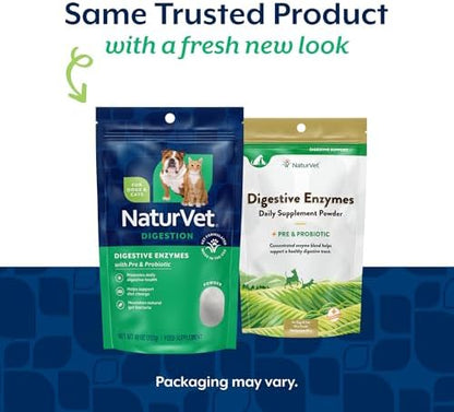 NaturVet Digestive Enzymes with Pre & Probiotic for Dogs & Cats - 10 oz