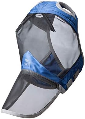 Harrison Howard CareMaster Pro Luminous Horse Fly Mask Large Eye Space Full Face Standard with Nose No Ears Aquamarine M Cob