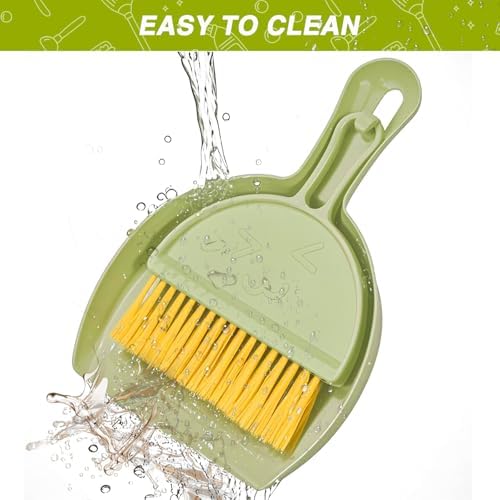 RYPET Mini Dustpan and Brush Set, Small Pet Cage Cleaner(Green)