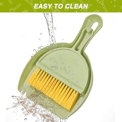 RYPET Mini Dustpan and Brush Set, Small Pet Cage Cleaner(Green)