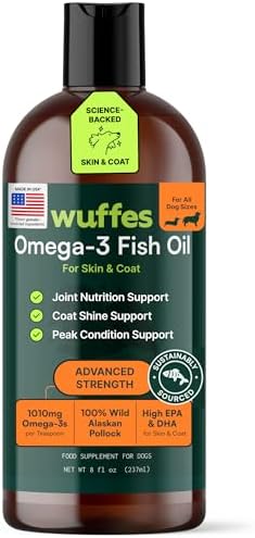 Wuffes Omega-3 Fish Oil for Dogs, Skin & Coat Support, 8 oz