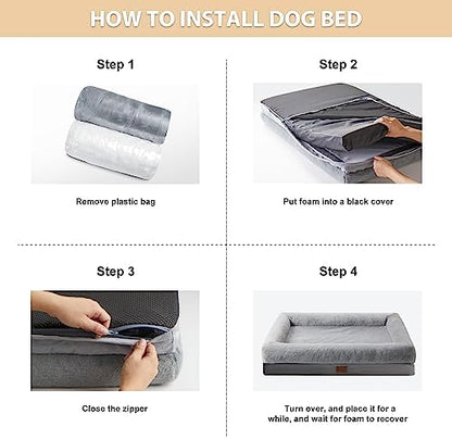 BFPETHOME Dog Beds for Small Dogs, Washable Dog Bed with Sides, Orthopedic Small Sized Soft Mats with Removable Cover & Waterproof Pet Mat for Pet